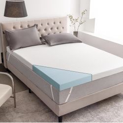 New 2 Inch Gel Memory Foam Mattress Topper Queen Size, Cooling Bed Topper