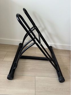 Black Bicycle Stand Storage for 2 Mountain, Road, or Child's Bikes - Indoor or Outdoor