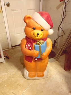 Vintage Christmas Teddy Bear blow mold