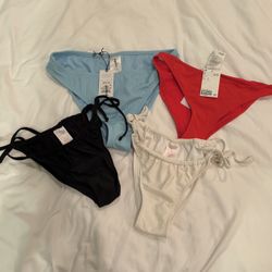 Four bikini bottoms