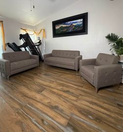 Modern 3-Piece Living Room Set (Sofa, Loveseat, Chair)