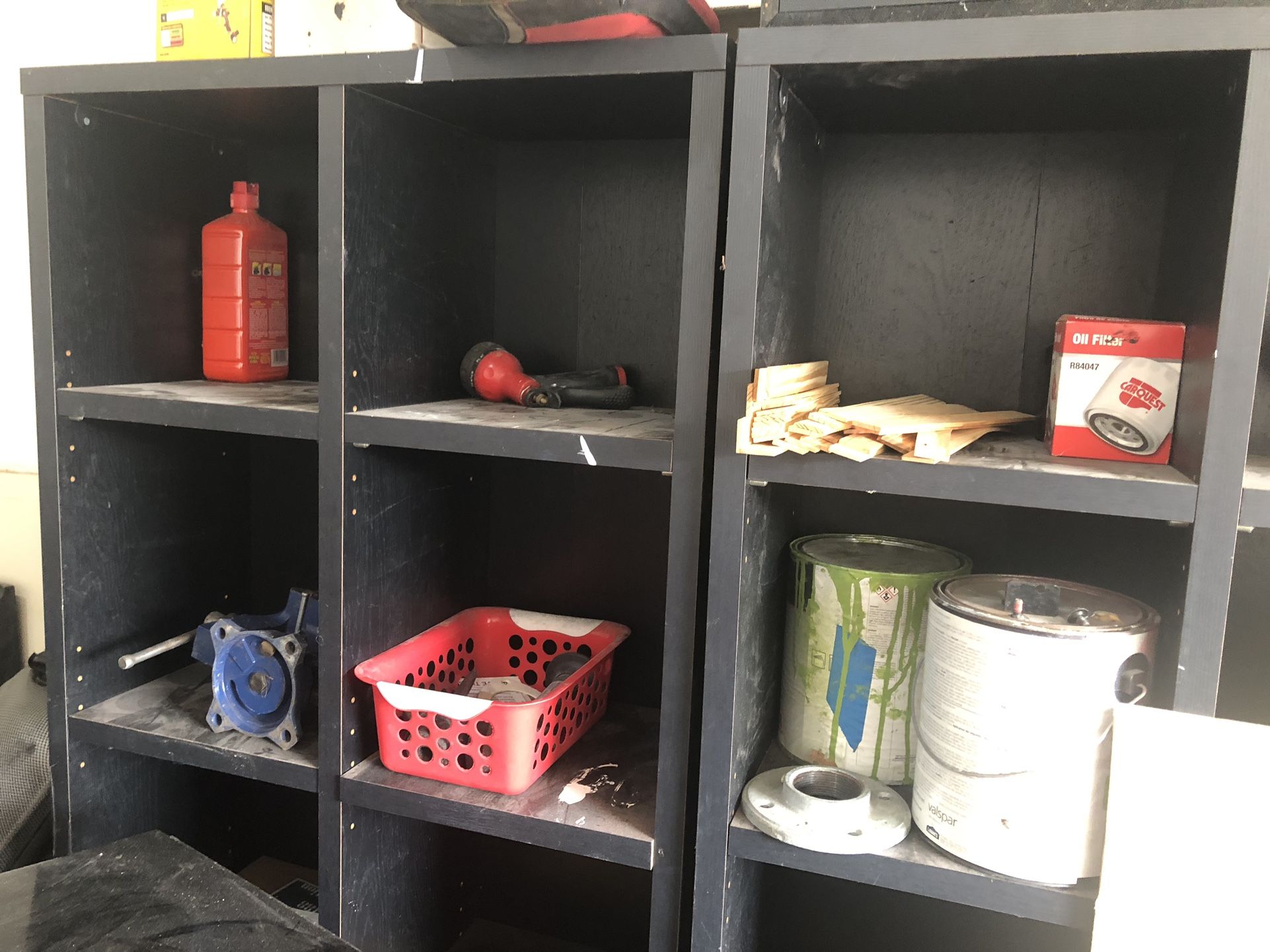 2 Book Shelves With Bins