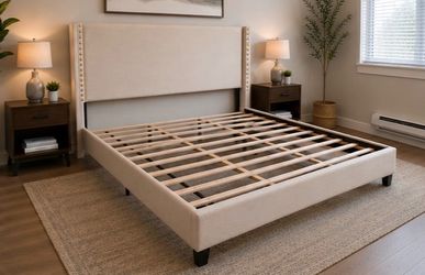 King Size Upholstered Bed Frame – Modern Luxury Style ✨