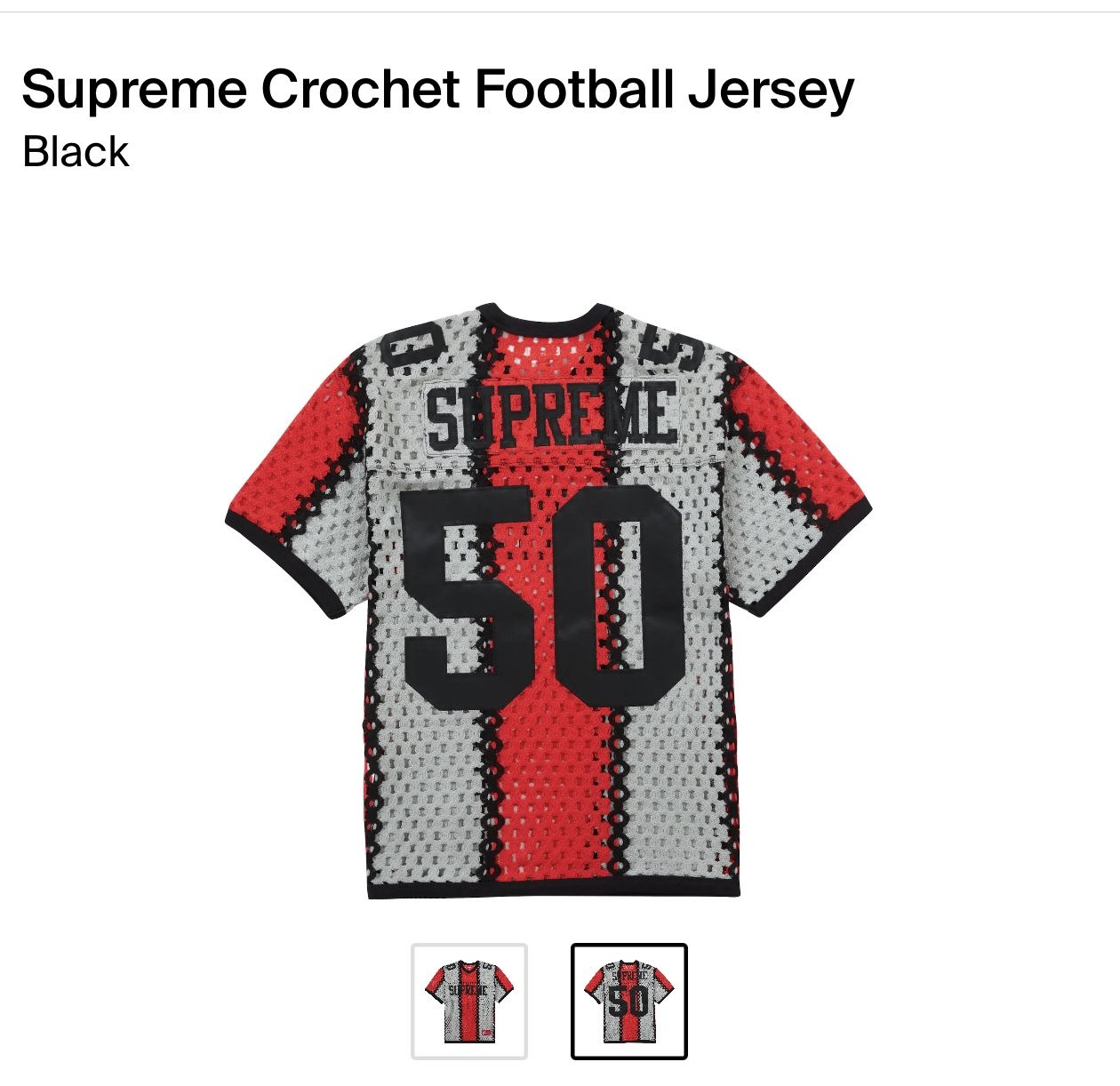 Supreme Crochet Football Jersey (Black) Size- M for Sale in San