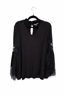 Black Lace Sleeve Blouse