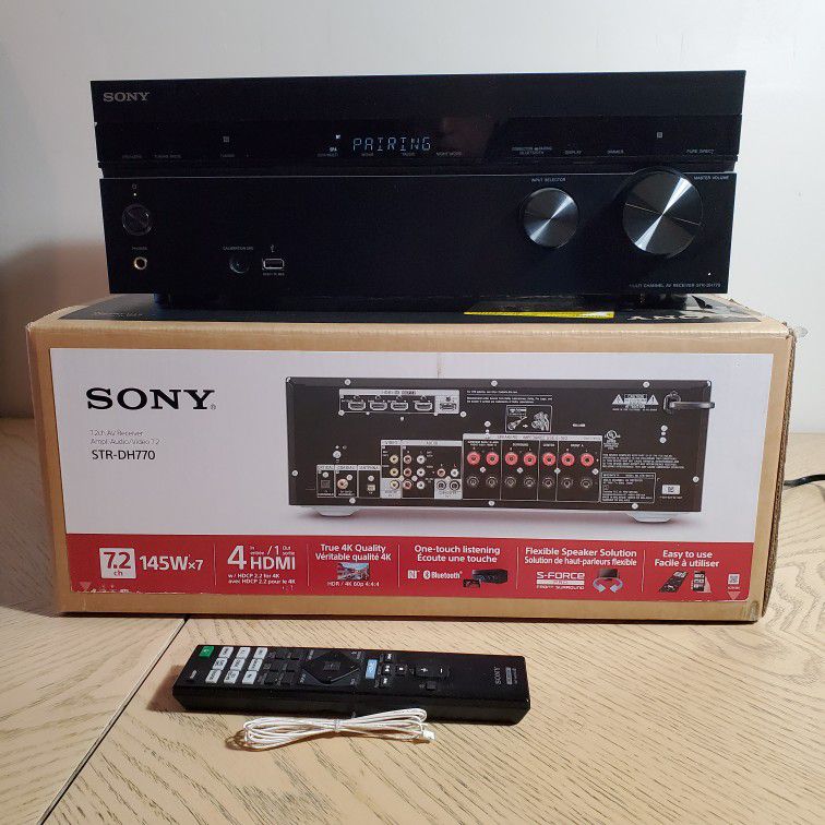 New Sony STR DH770 7.2 Channel 4K1 Home Theater Receiver Remote FM Antenna  for Sale in Chicago, IL - OfferUp
