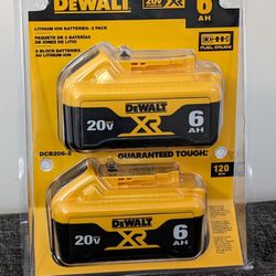 DEWALT XR 20-V 2-Pack Lithium-ion Battery (6 Ah)