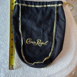 Crown Royal Black Draw String Bag