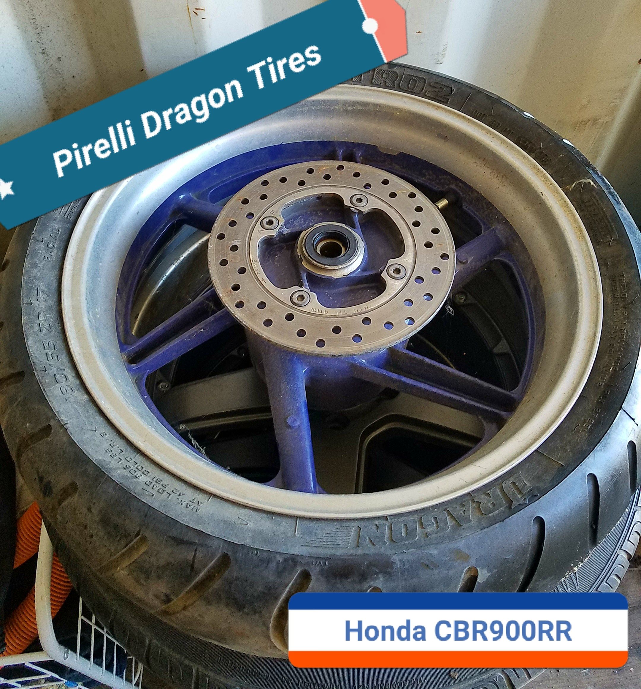 Pirelli Dragon Motorcycle Tires and Rims Honda CBR900RR