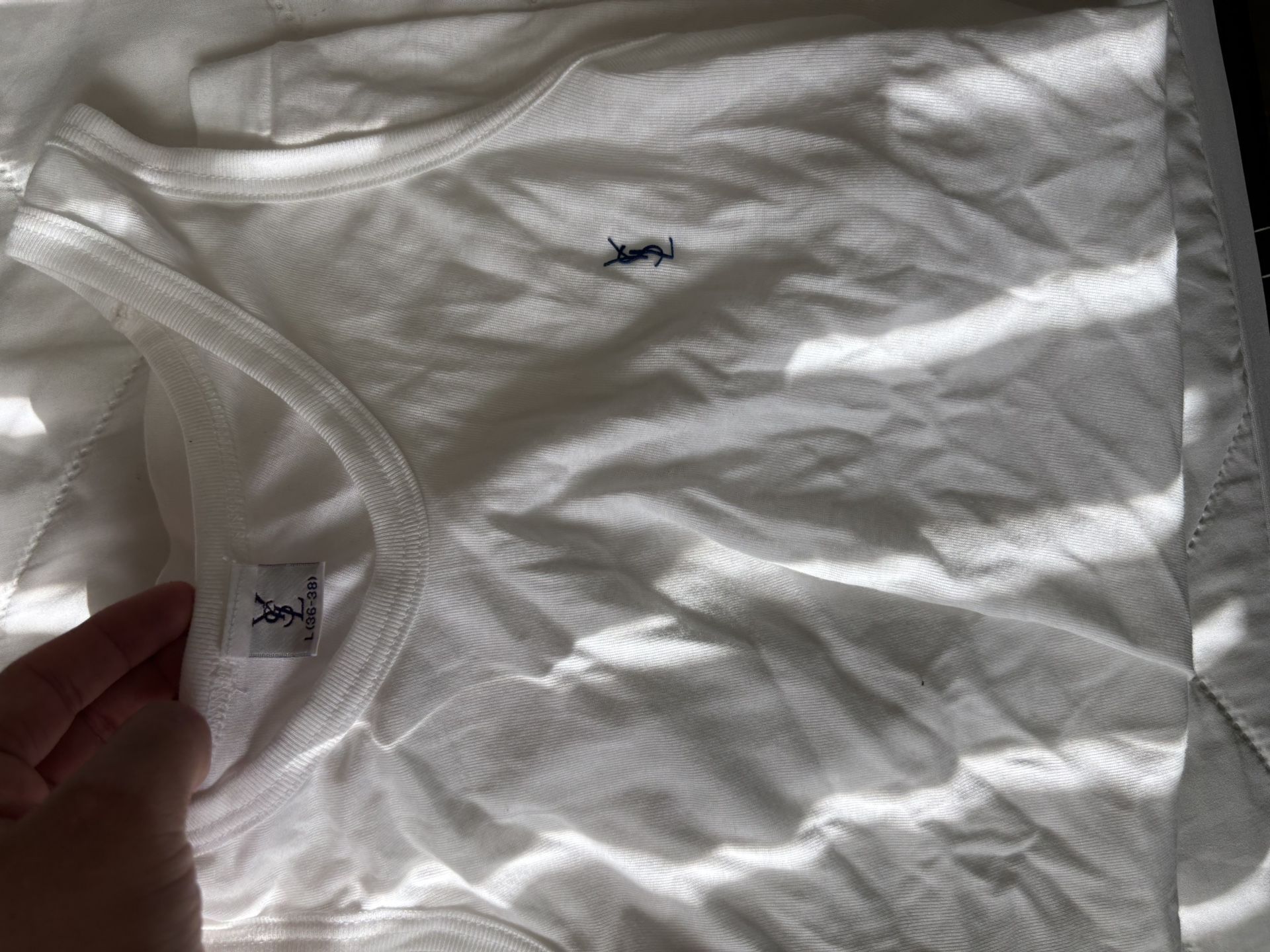 YSL White tank Top Shirt