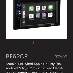 Boss apple carplay radio Model BE62CP