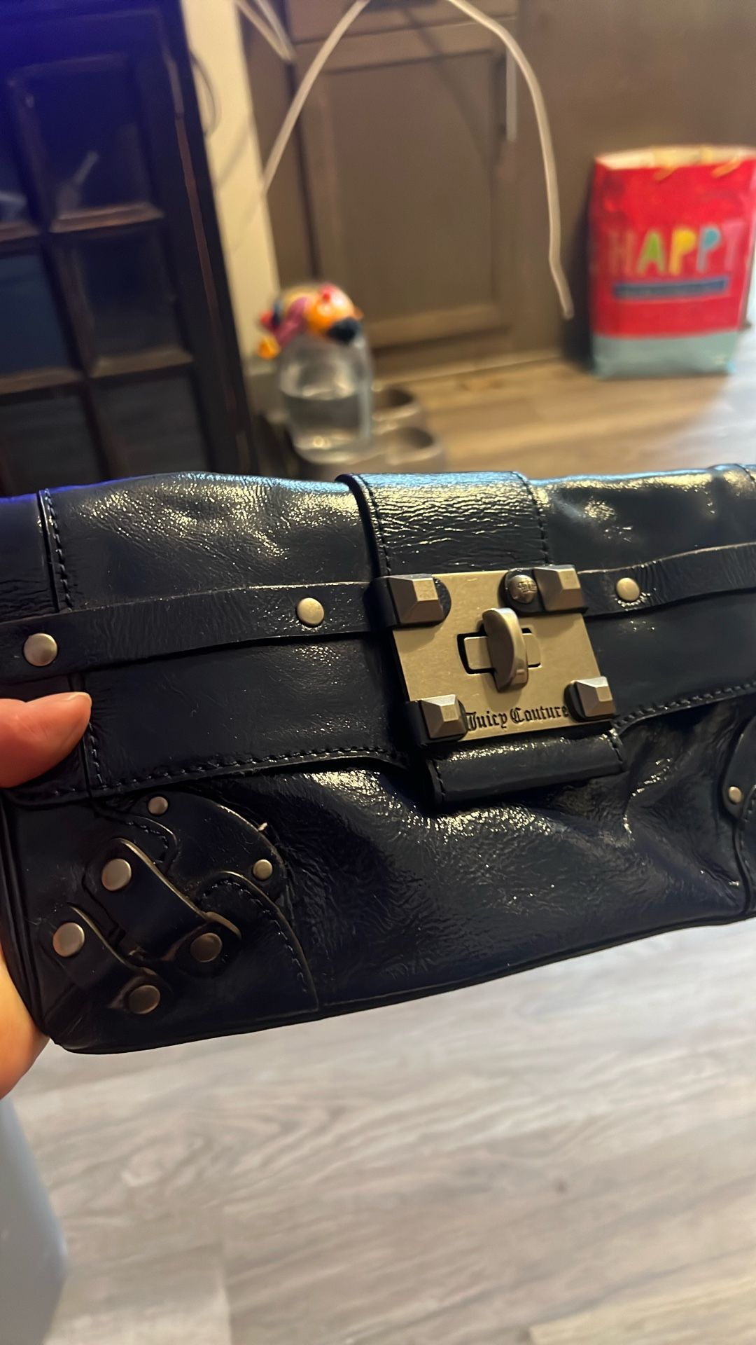 Vintage juicy couture clutch blue Patton leather