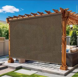 Outdoor Roller Shades 8' W x 8' H, Exterior Cordless Patio Shade .
