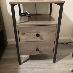 Side table with power outlets