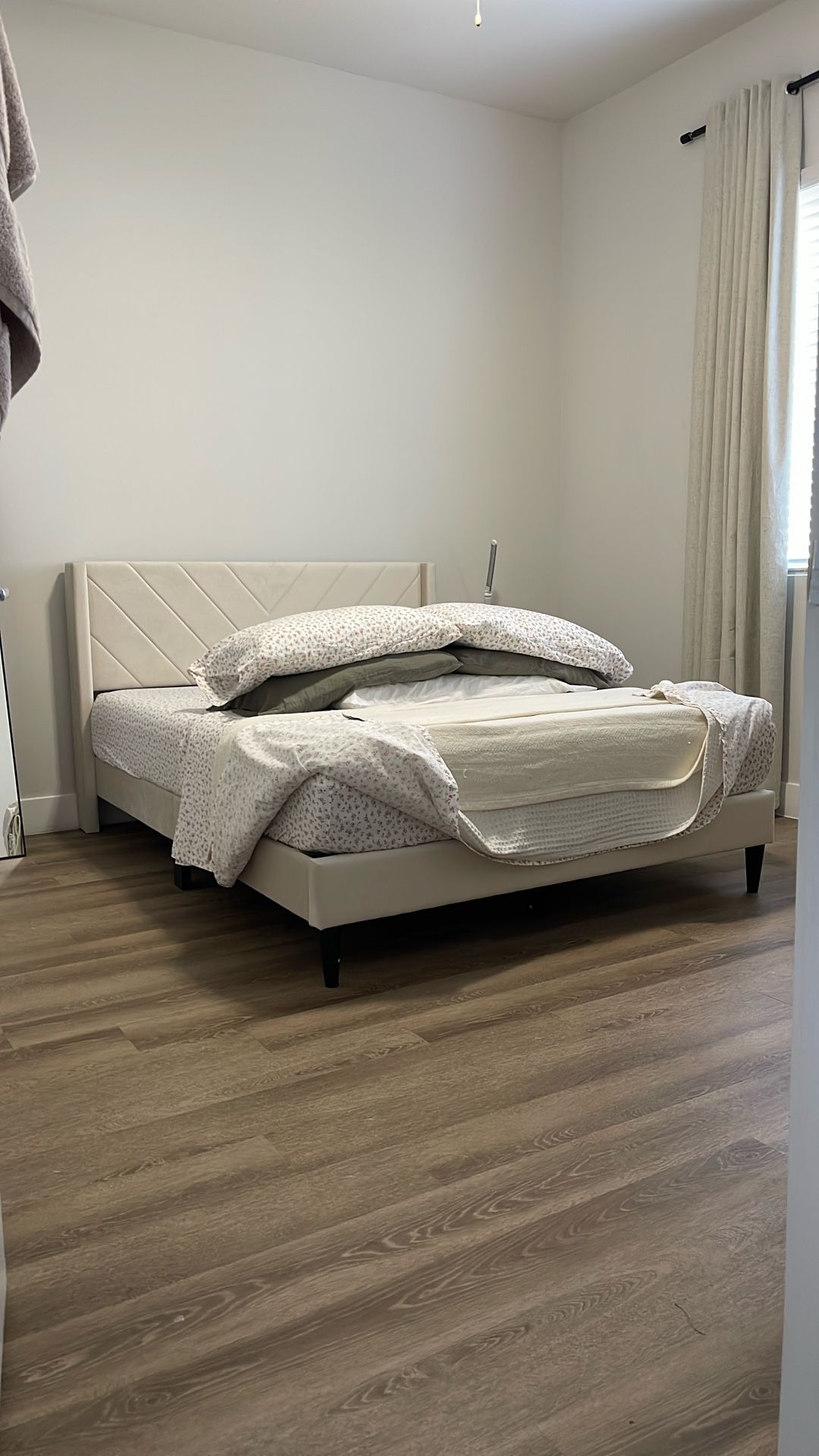 Brand New Queen Platform Upholstered Bed Frame
