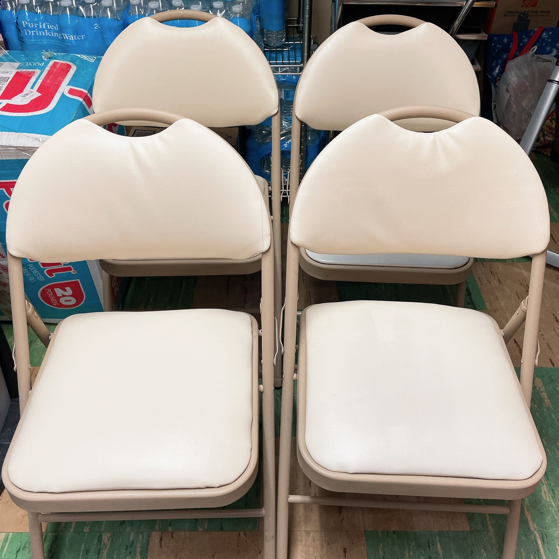 4 Packs Folding Chairs With Padded Seats