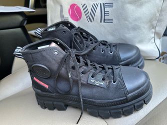 Palladium Black High-Top Lace-Up Platform Boots Sneakers