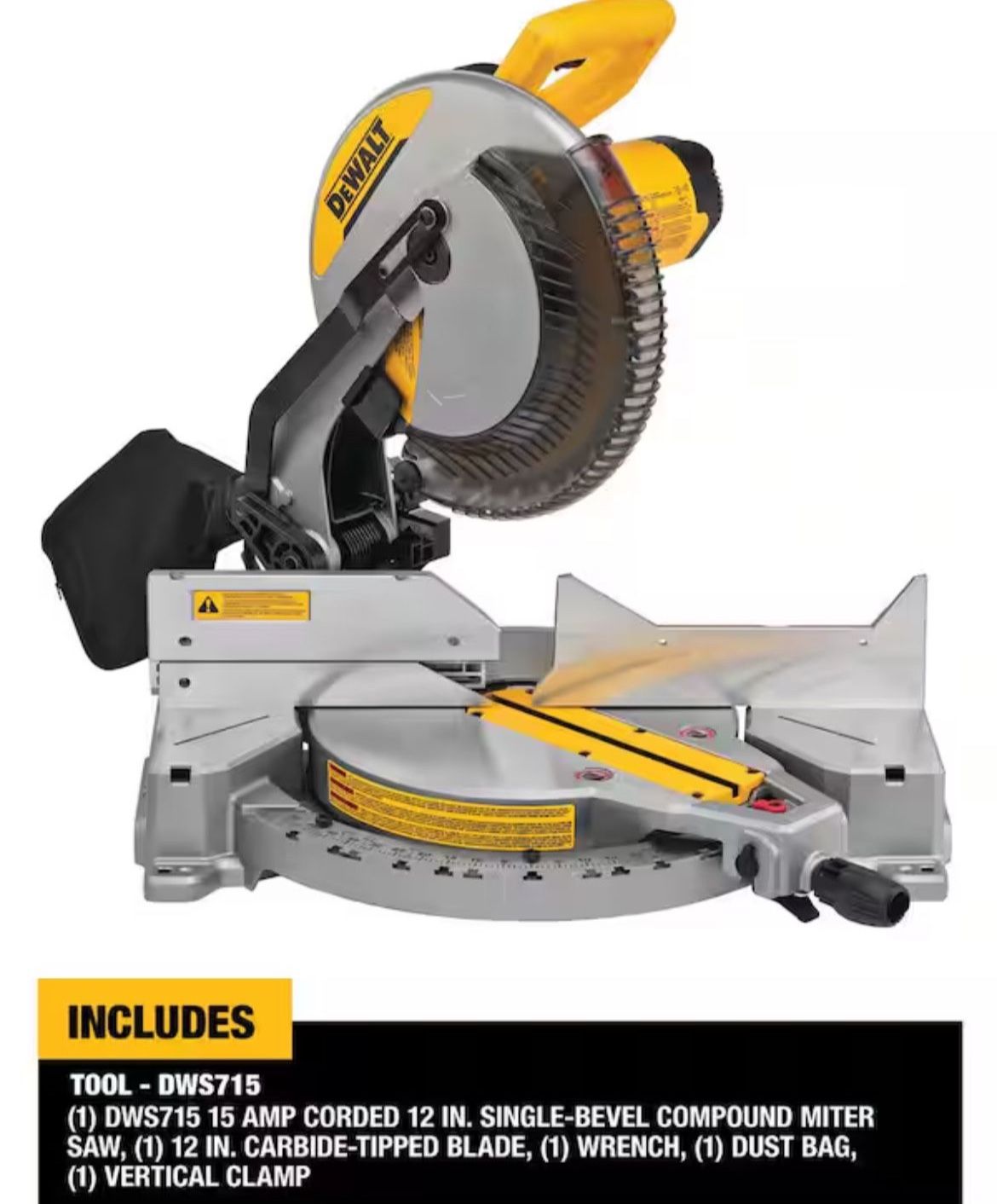 DEWALT 15 Amp Corded 12 in. Single Bevel Compound Miter Saw