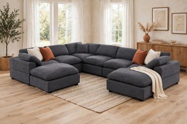 Alexent Cassie 8-Piece Oversized U-Shape Sectional Sofa