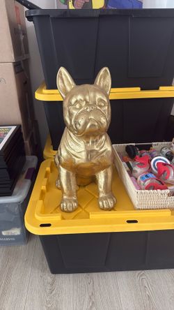 Gold French Bulldog Statue