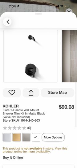 Kohler Elate 1-Handle Shower Trim Kit Matte Black