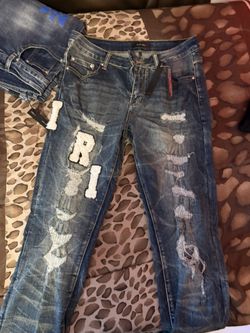 Amiri Jeans White Logo Size 30