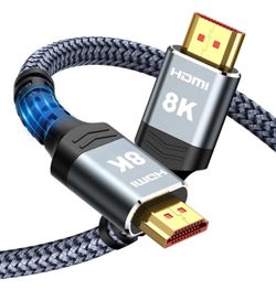 8K@60 HDMI Cable 10FT/3M, 48Gbps 2.1 High Speed HDMI Braided Nylon 4K120 144Hz RTX 3090 eARC HDR10 4:4:4 HDCP 2.2&2.3 Compatible for PS5, PS4, UHD TV