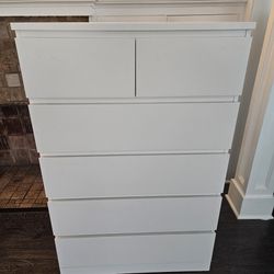 Ikea Malm 6 Drawer White Dresser