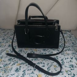 Authentic Black Leather Coach Bag