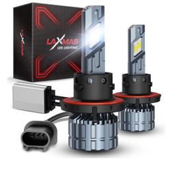 Laxmas H13 LED Bulbs 28000LM Brighter 9008 Fog Light 6500K Cool White Beam