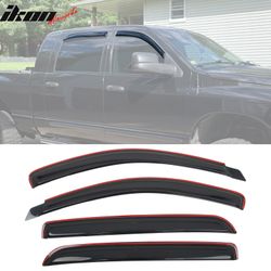 Fits 2006-2009 Dodge Ram 1500 2500 3500 Mega Cab Window Visors Deflectors In Channel