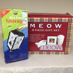 Pet Food Storage & Cat Gift Set ($25 For Both)