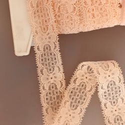10 1/2 Yds of 1 1/8” Peach Stretch Lace #041424A24