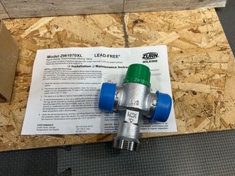 Thermostatic mixing valve 1” Zurn Wilkins plumbing