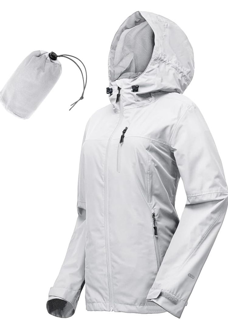 33,000ft Packable Rain Jacket Women Lightweight Waterproof Raincoat with Hood Cycling Bike Jacket Windbreaker