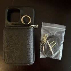 NEW! Black iPhone 16 Pro Max Wallet Case with Crossbody Strap!!! MAKE OFFER!