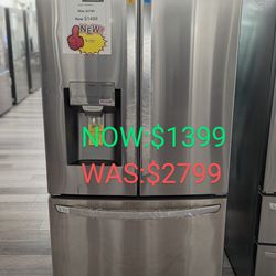 26cu French Door Refrigerator with External Water and Ice Dispenser.