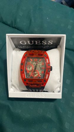 Guess Red & Black Silicone Watch