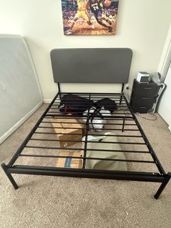 Black full size bed frame + headboard