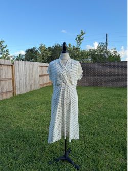 St. Emilion White Polka Dot Midi Dress