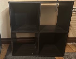 Black 4 Cube Storage Shelf Organizer