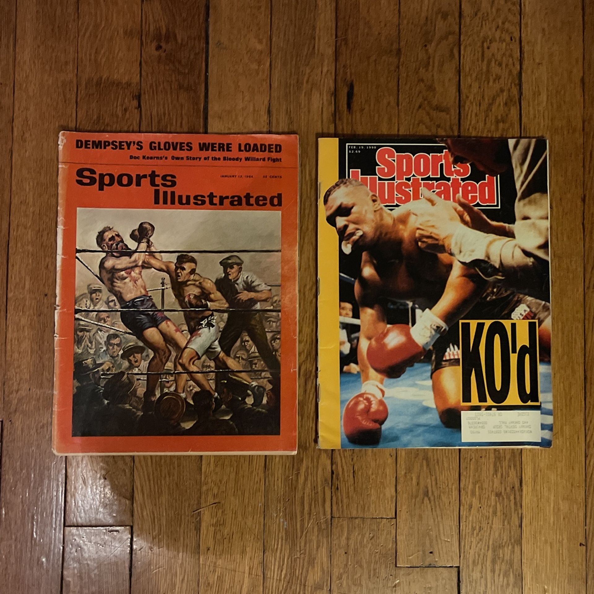 Lot of (2) Boxing Sports Illustrated Magazines- Dempsey and Tyson