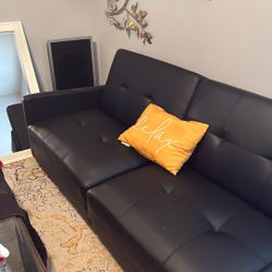 75” Black Futon Couch