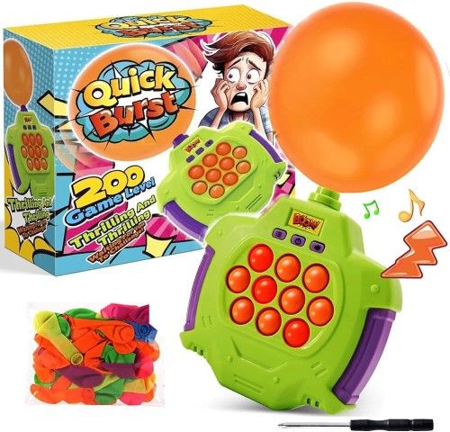Quick Pop Game It Fidget Toys Pro with Balloon, Handheld Game Fast Puzzle Game Machine, Squeeze Poppet Sensory Fast Push Bubble Toy for Parties, Chall