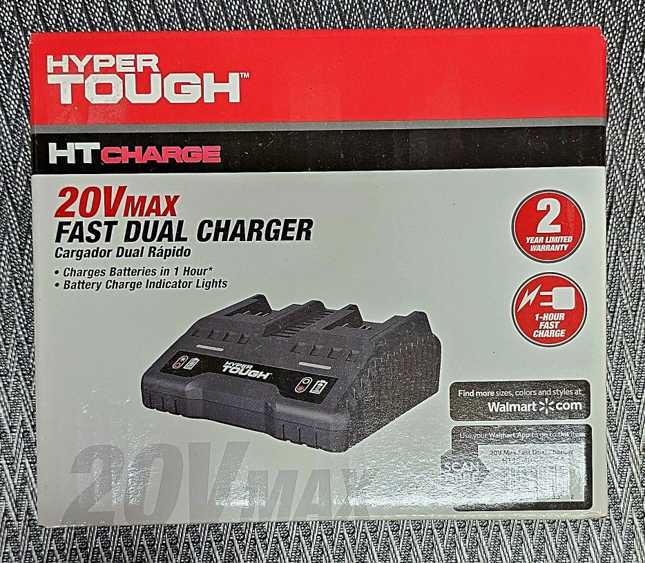 Hyper Tough 20VMax 1-Hour Fast Dual Charger HT19-401-003-14