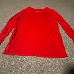 Red Long Sleeve Crewneck Shirt