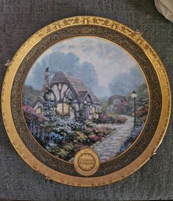 Thomas Kinkade Bradford Exchange Chandler's Cottage 10th Anniversary Collector Plate