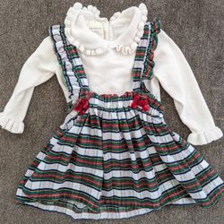 First Impressions 2 piece Baby Girl Holiday Outfit Size 12 Months Like New