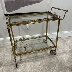 Antique Brass Bar Cart