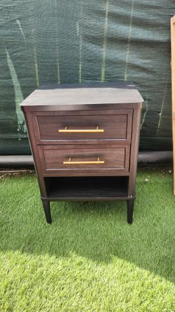 Better Homes & Gardens Oaklee 2-Drawer Nightstand, Charcoal Finish